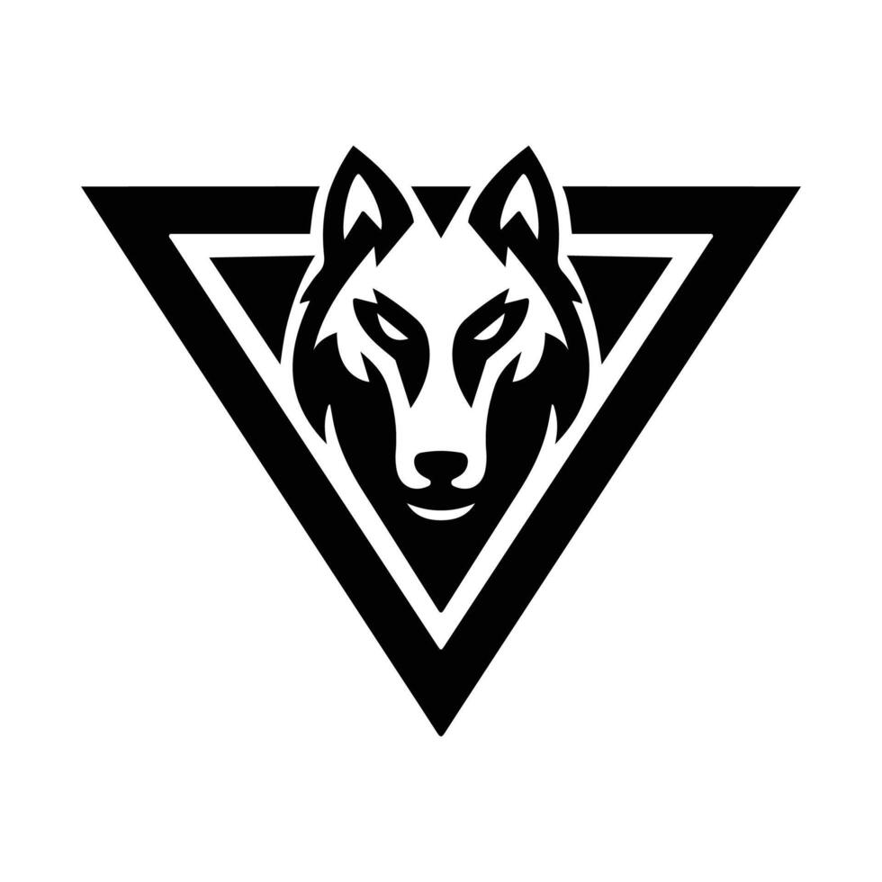 triangle fox template ,silhouette fox ,minimal fox animal vector