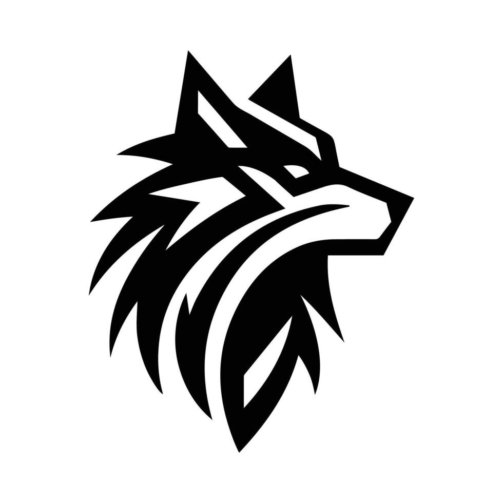 minimal and simple fox logo design vector