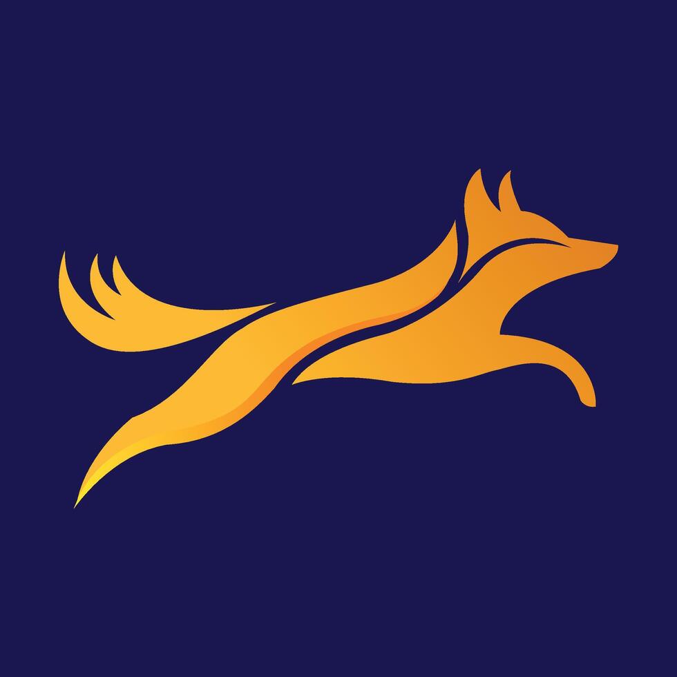 speed mood Fox Logo Design. Sporty Simple Wolf run Logo Design. vector