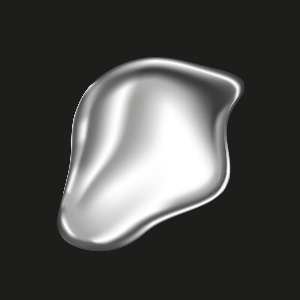 Metal drop realistically isolated on the background. Silver ball, chrome sphere, liquid metal. Spherical 3D spheres. Precious stone. illustration for your design and business vector