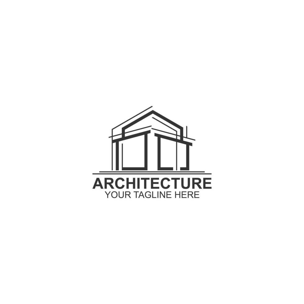 architecture logo design for building with creative illustration vector