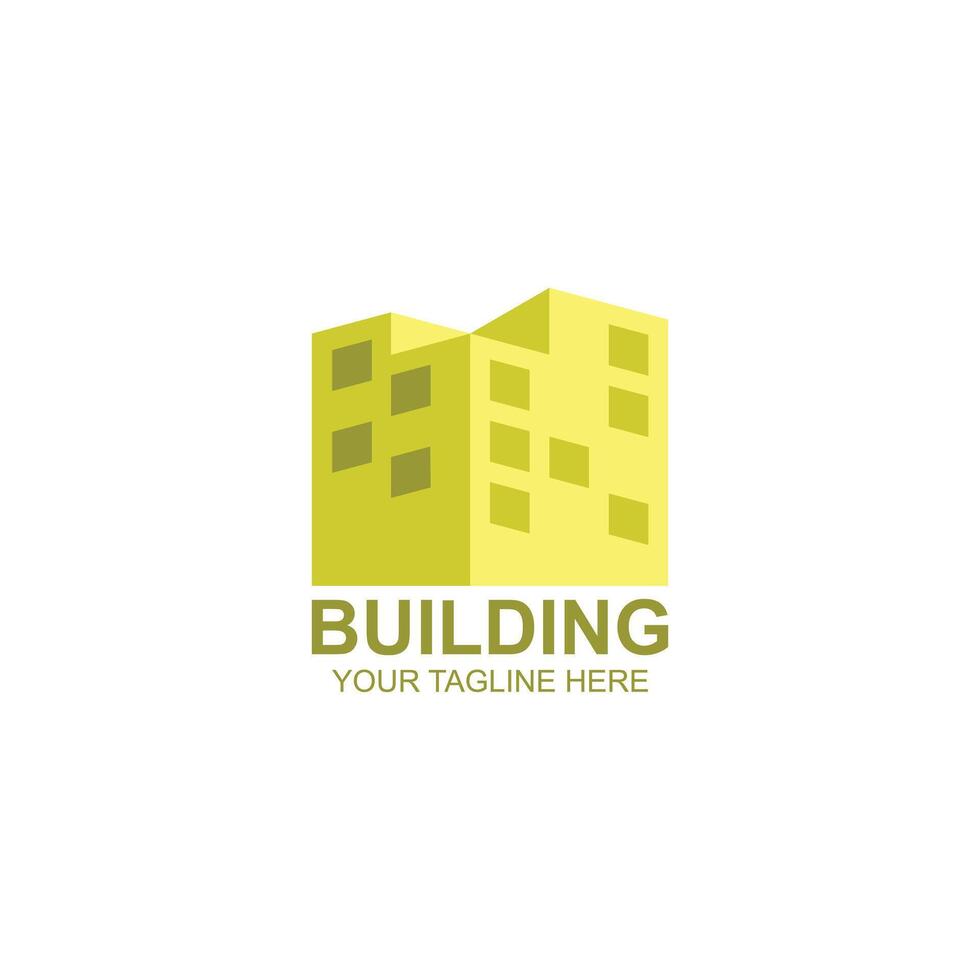 building logo design for building identity with creative illustration vector
