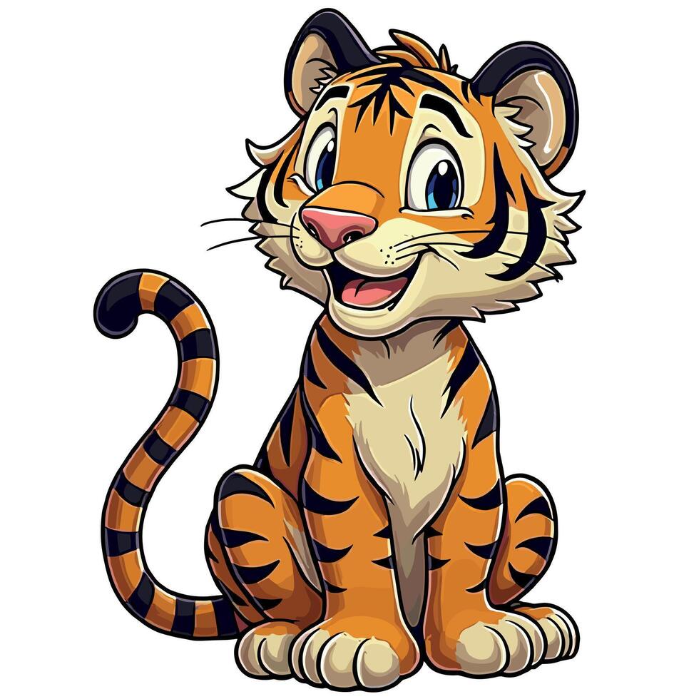 Cute Cartoon Tiger Cub vector