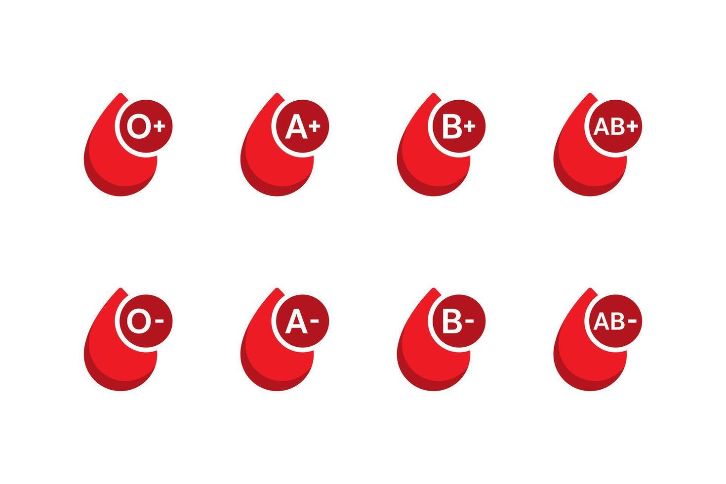 Set of icon blood type vector