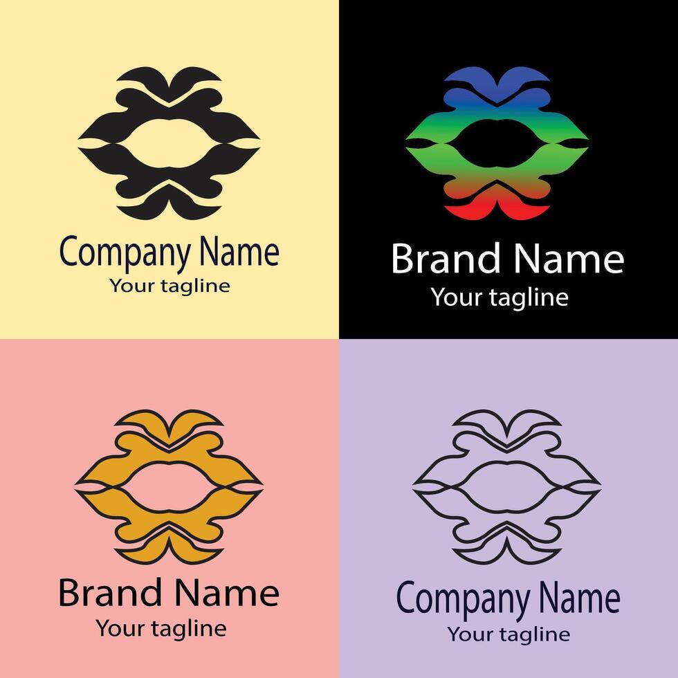 prime logo design with different designs of the same shape For business company. Color editable. vector