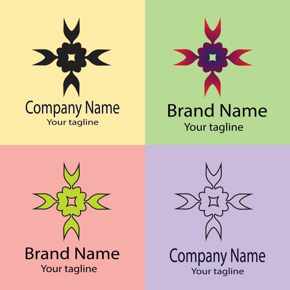 Latest magic Best logo design with different designs of the same shape For business company. Color editable. vector