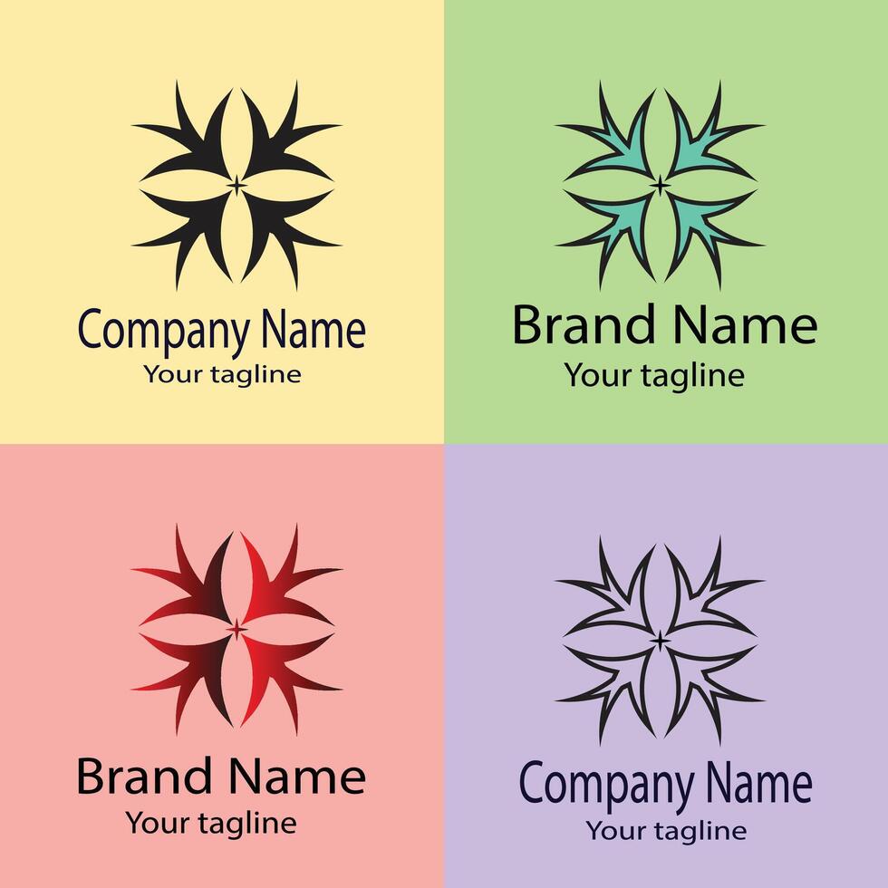 grand logo design with different designs of the same shape For business company. Color editable. vector
