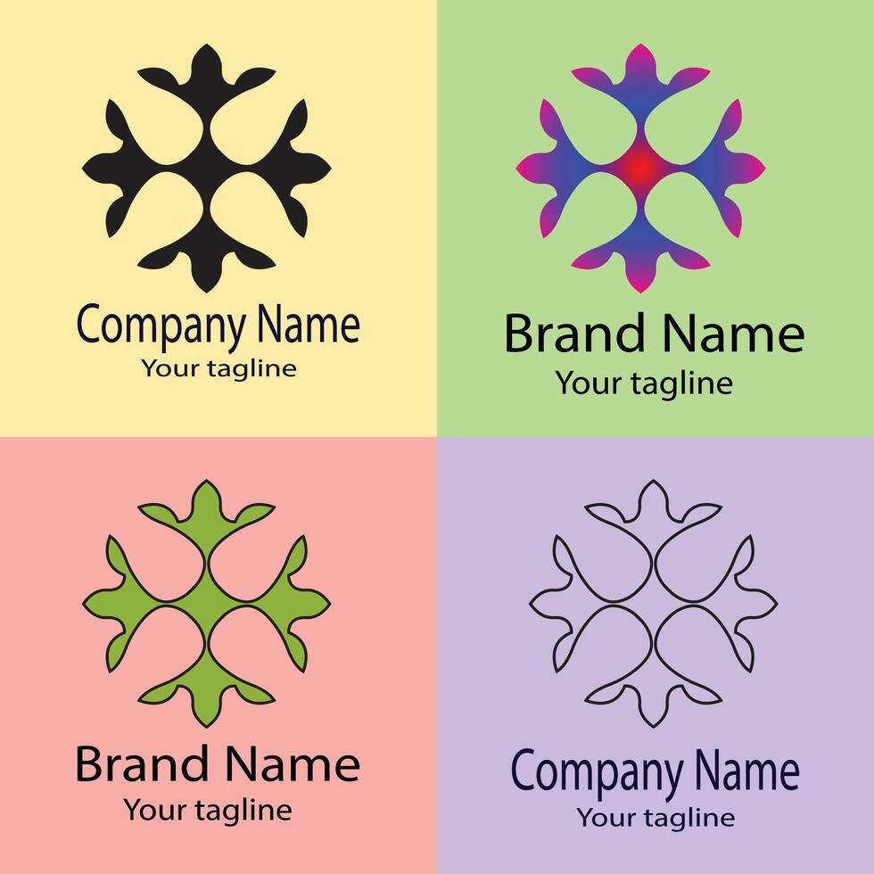 fabulous Best logo design with different designs of the same shape For business company. Color editable. vector