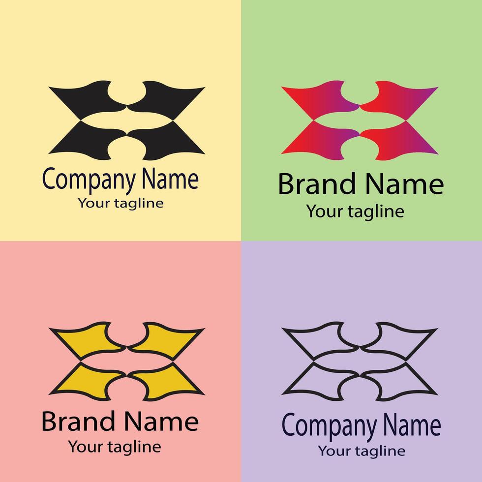 sublime Best logo design with different designs of the same shape For business company. Color editable. vector