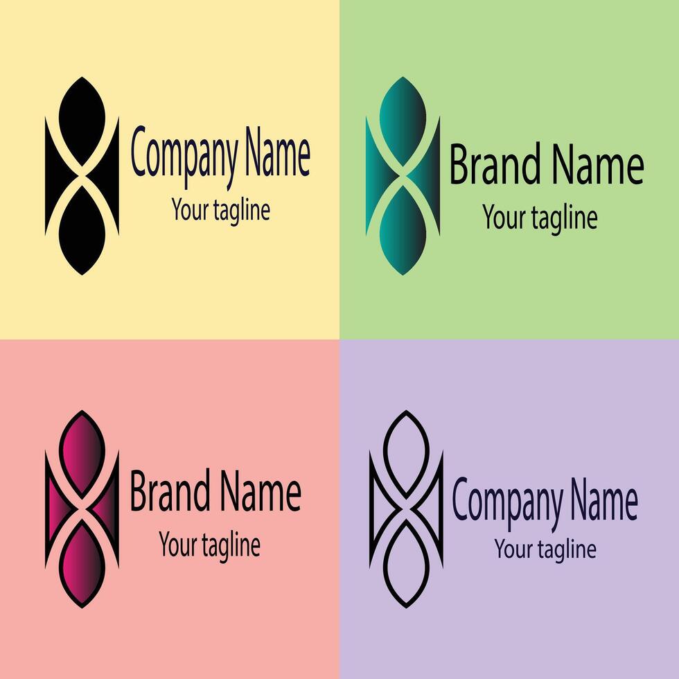Advanced Best logo design with different designs of the same shape For business company. Color editable. vector