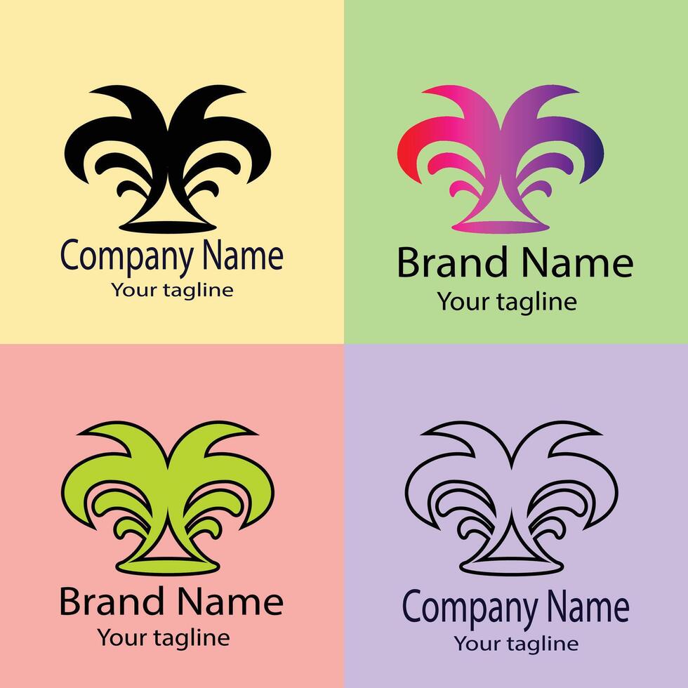 superior Best logo design with different designs of the same shape For business company. Color editable. vector