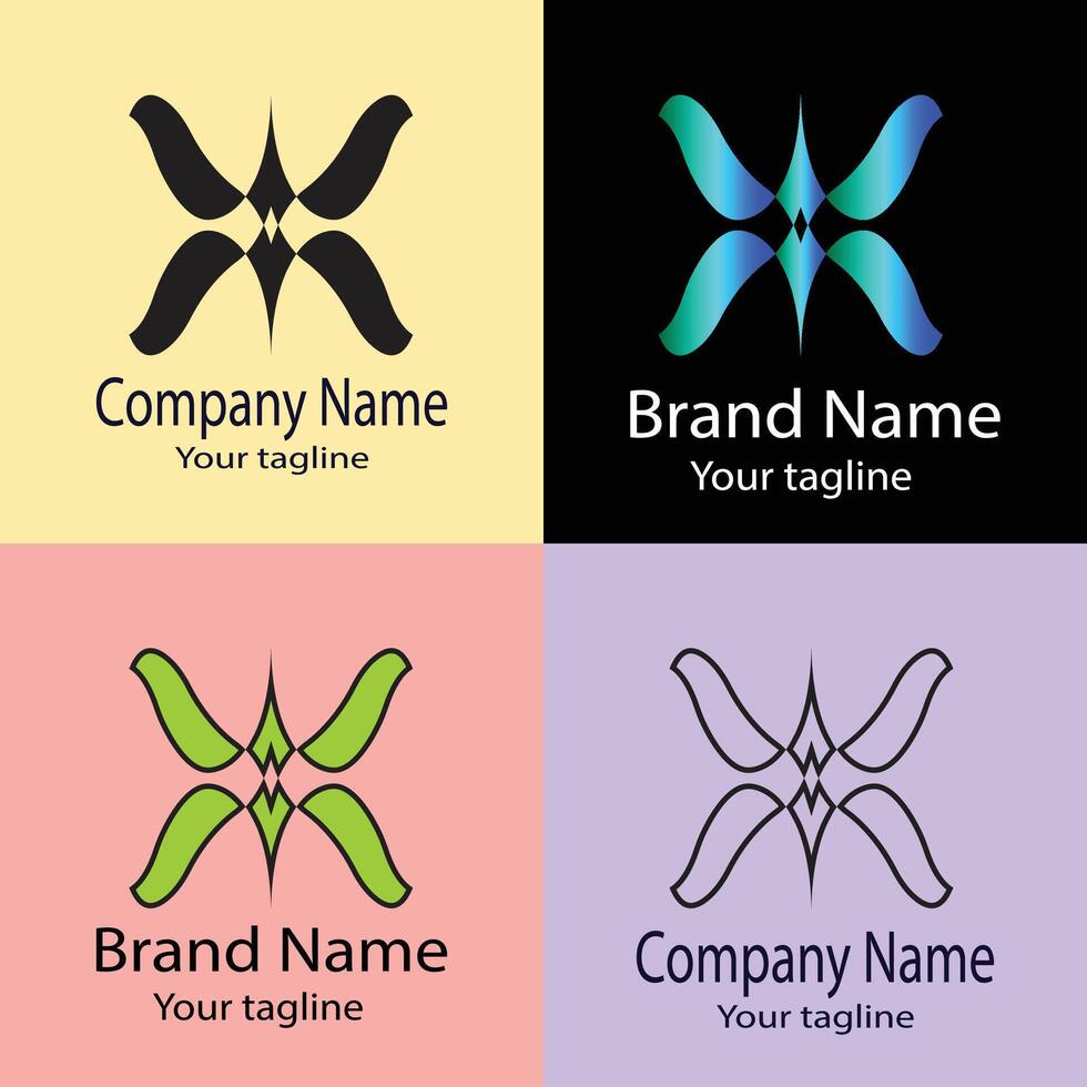Latest high-grade Best logo design with different designs of the same shape For business company. Color editable. vector