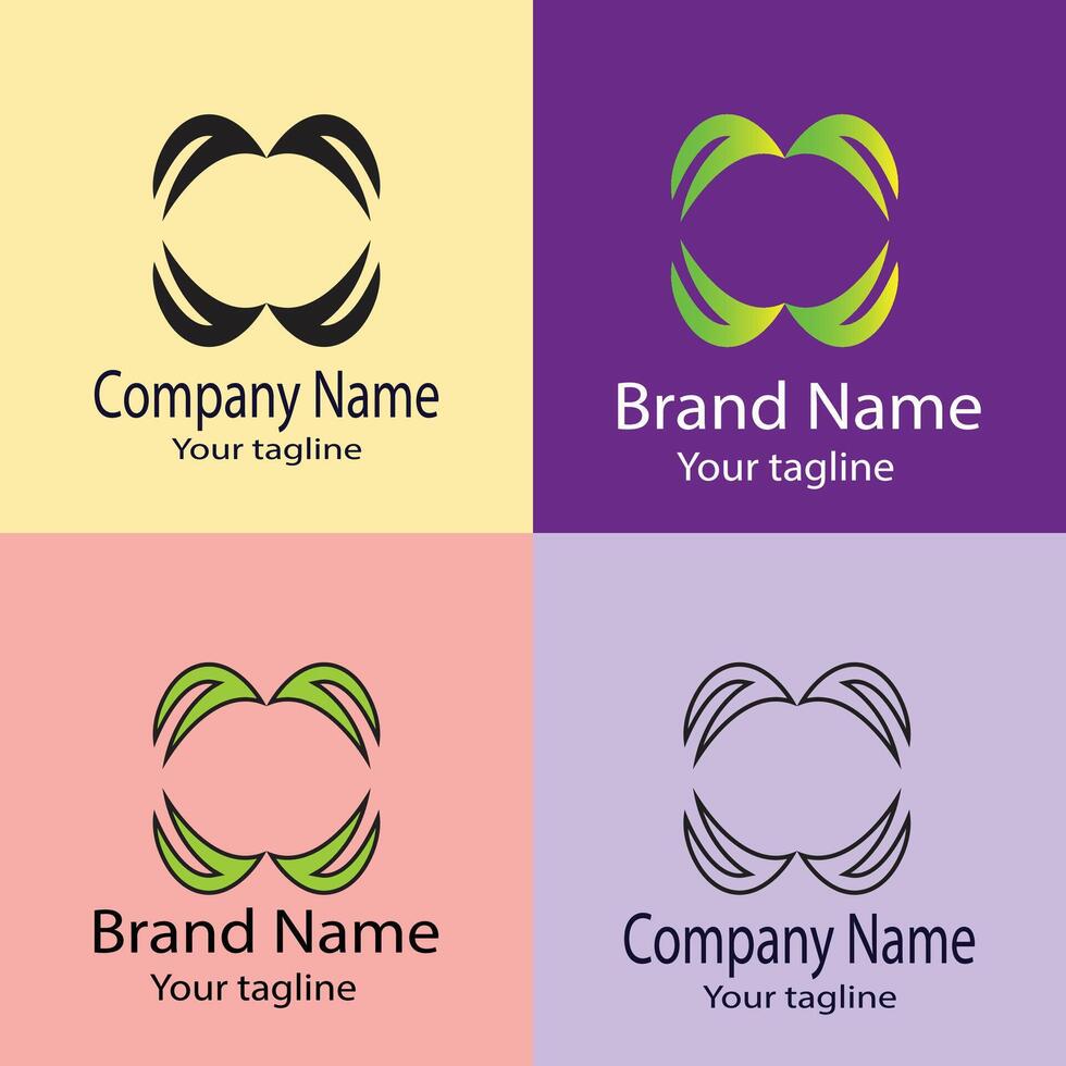 Latest Precious Best logo design with different designs of the same shape For business company. Color editable. vector
