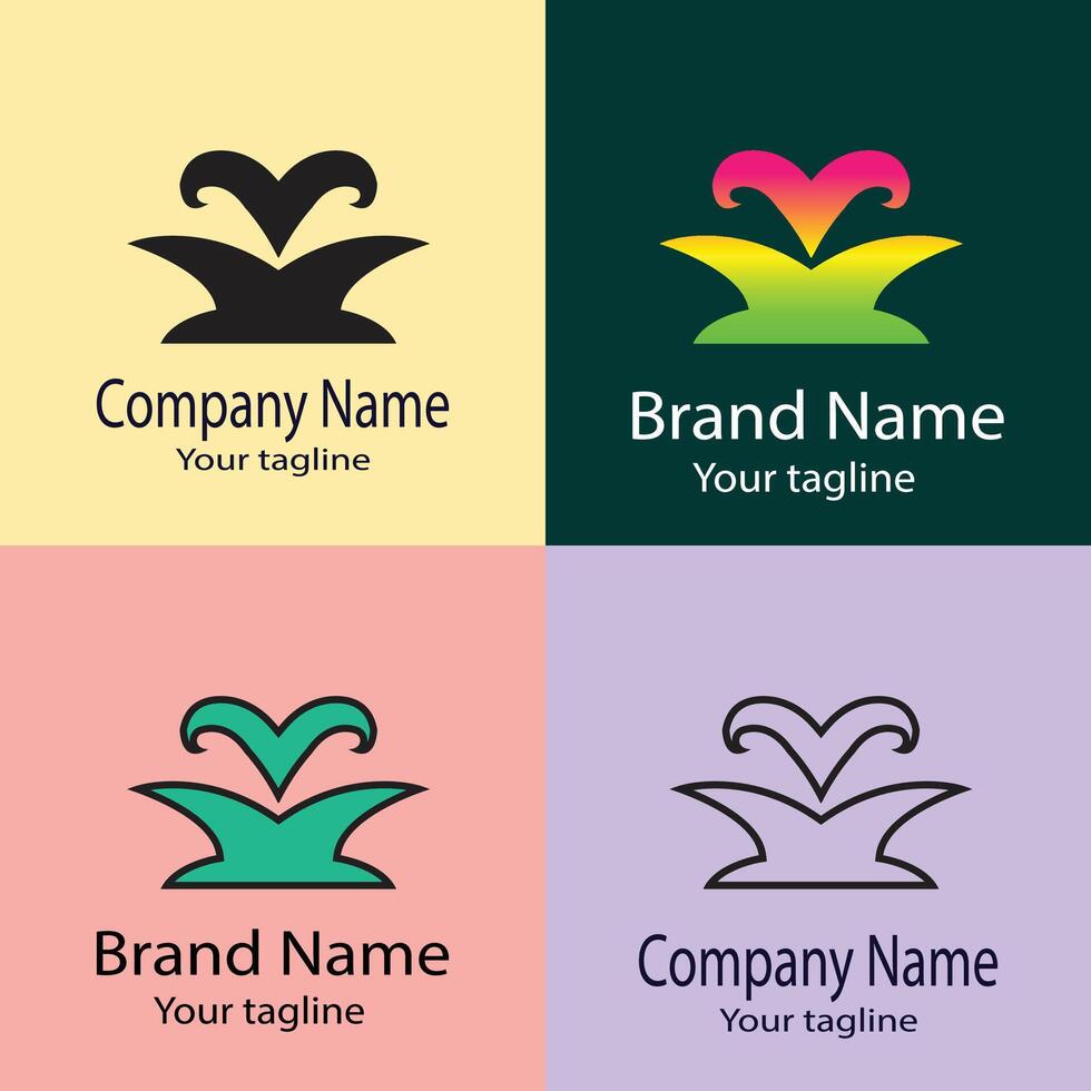 Latest amazing Best logo design with different designs of the same shape For business company. Color editable. vector