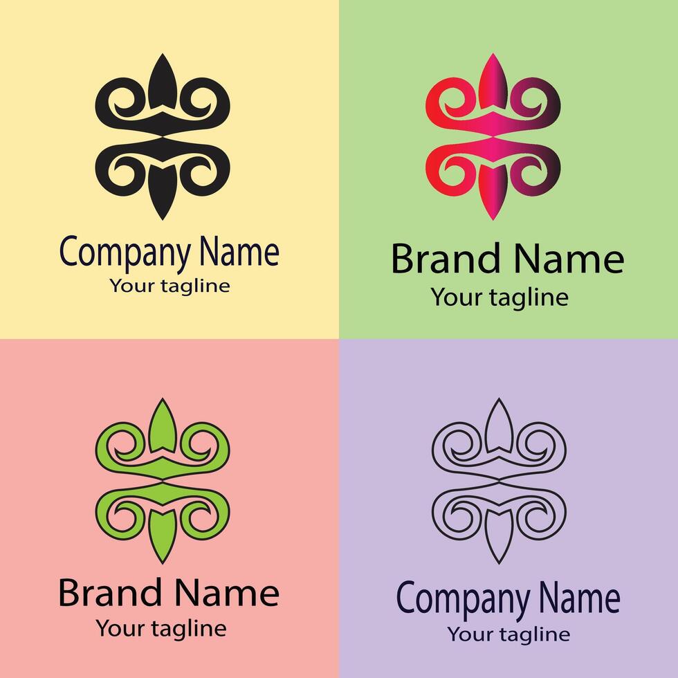 finest Best logo design with different designs of the same shape For business company. Color editable. vector