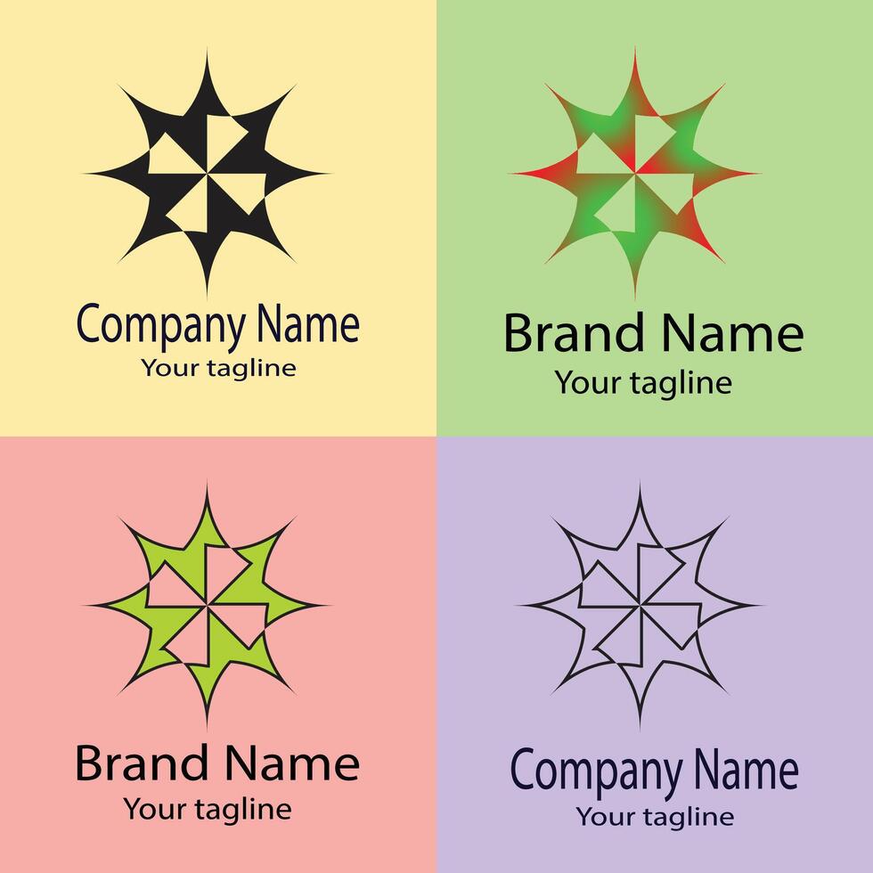 Latest Excellent Best logo design with different designs of the same shape For business company. Color editable. vector