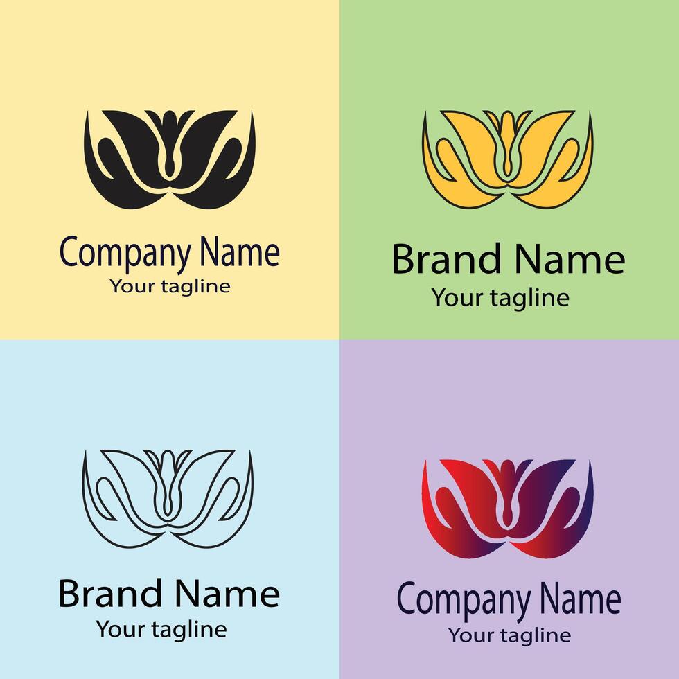 Latest Awesome Best logo design with different designs of the same shape For business company. Color editable. vector