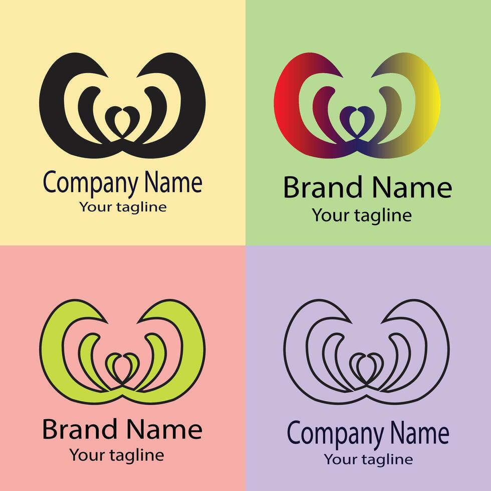 terrific Best logo design with different designs of the same shape For business company. Color editable. vector