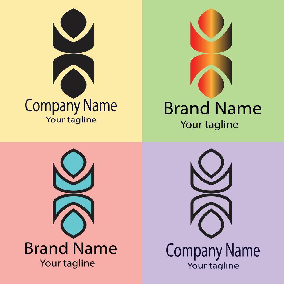 Latest fabulous Best logo design with different designs of the same shape For business company. Color editable. vector