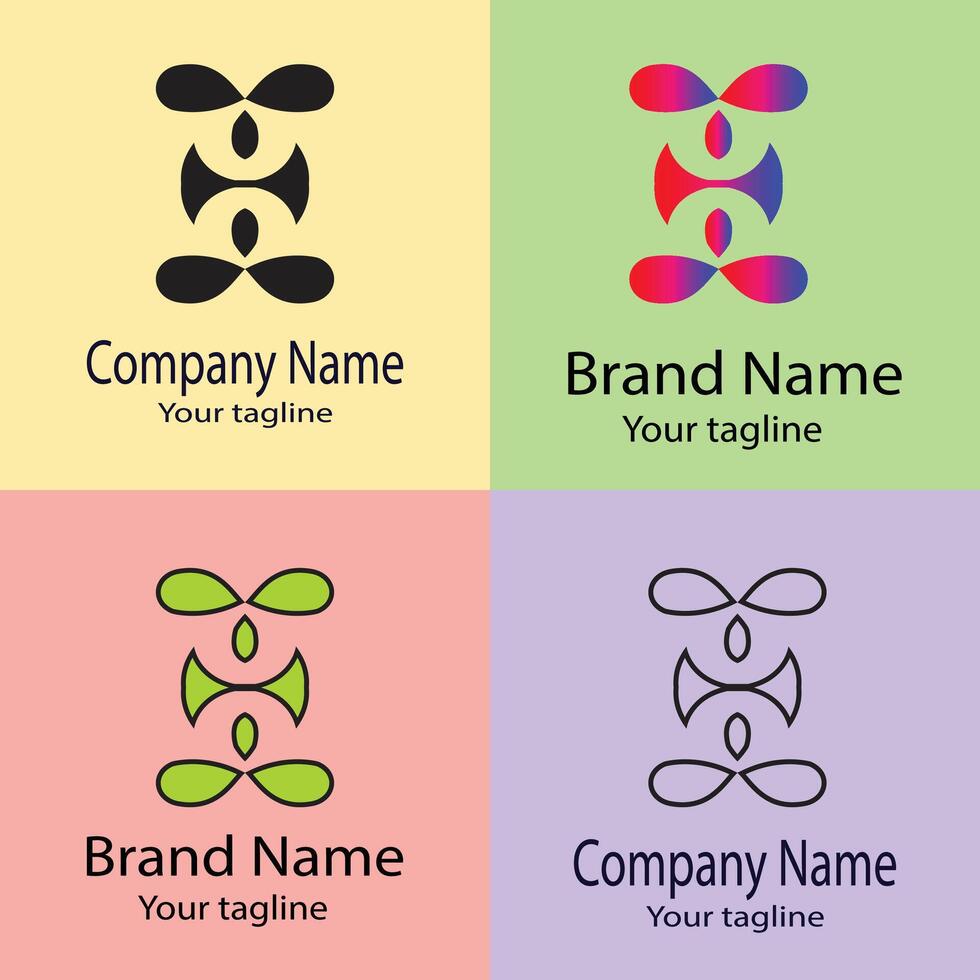 Latest Advanced Best logo design with different designs of the same shape For business company. Color editable. vector