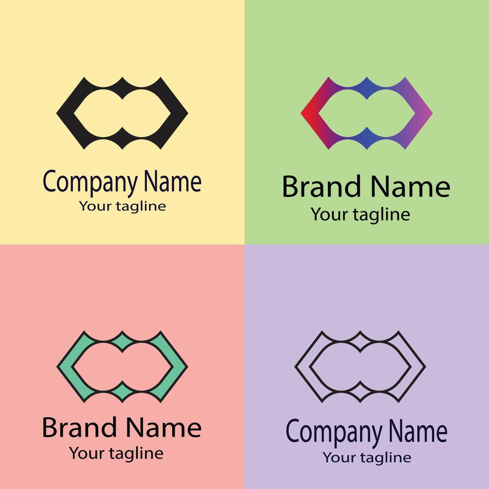 Latest Wonderful Best logo design with different designs of the same shape For business company. Color editable. vector