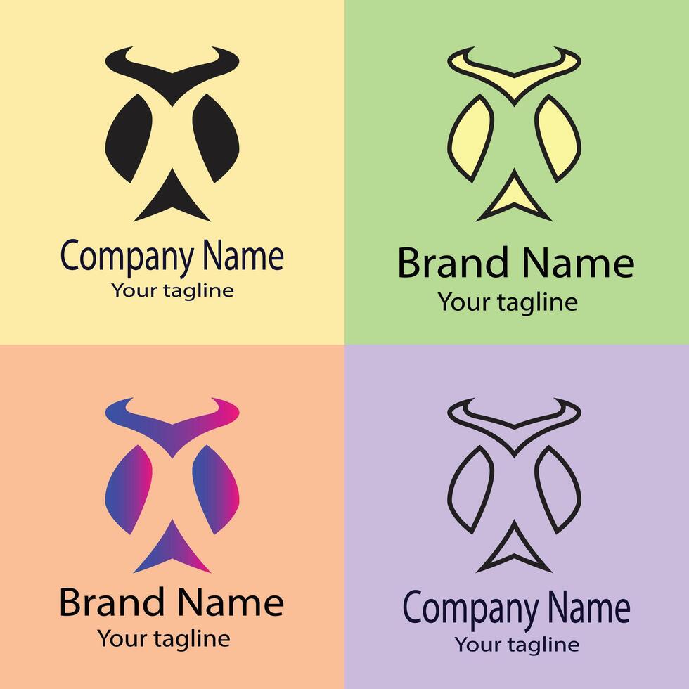 Latest superb Best logo design with different designs of the same shape For business company. Color editable. vector