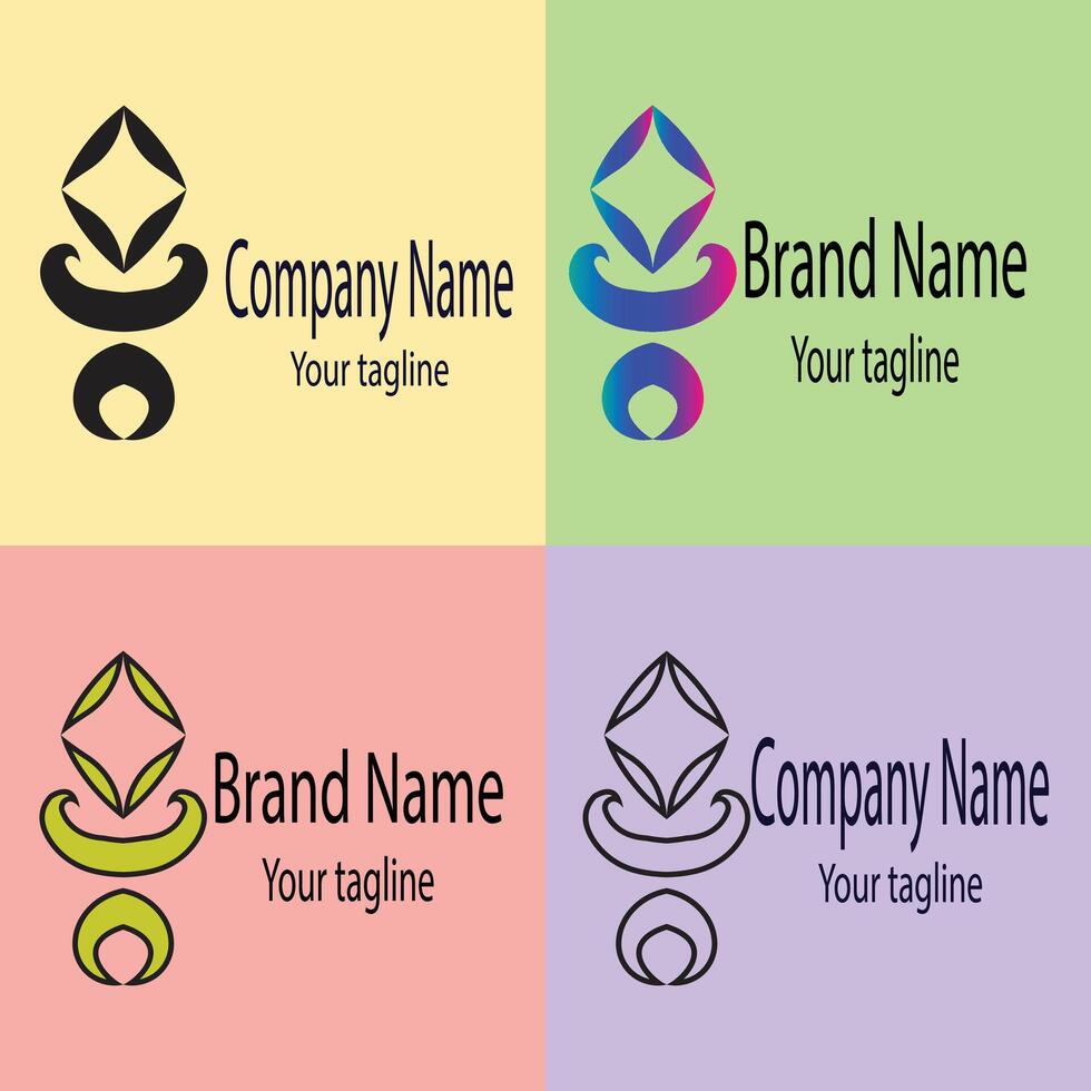 wondrous Best logo design with different designs of the same shape For business company. Color editable. vector
