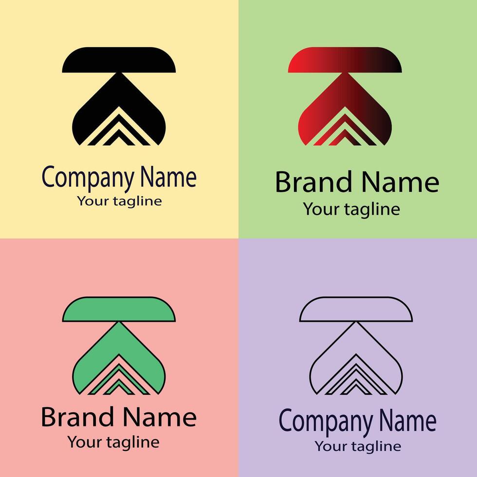 Latest Unique Best logo design with different designs of the same shape For business company. Color editable. vector