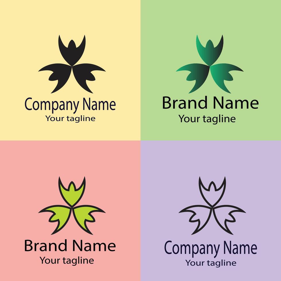 Beautiful Best logo design with different designs of the same shape For business company. Color editable. vector