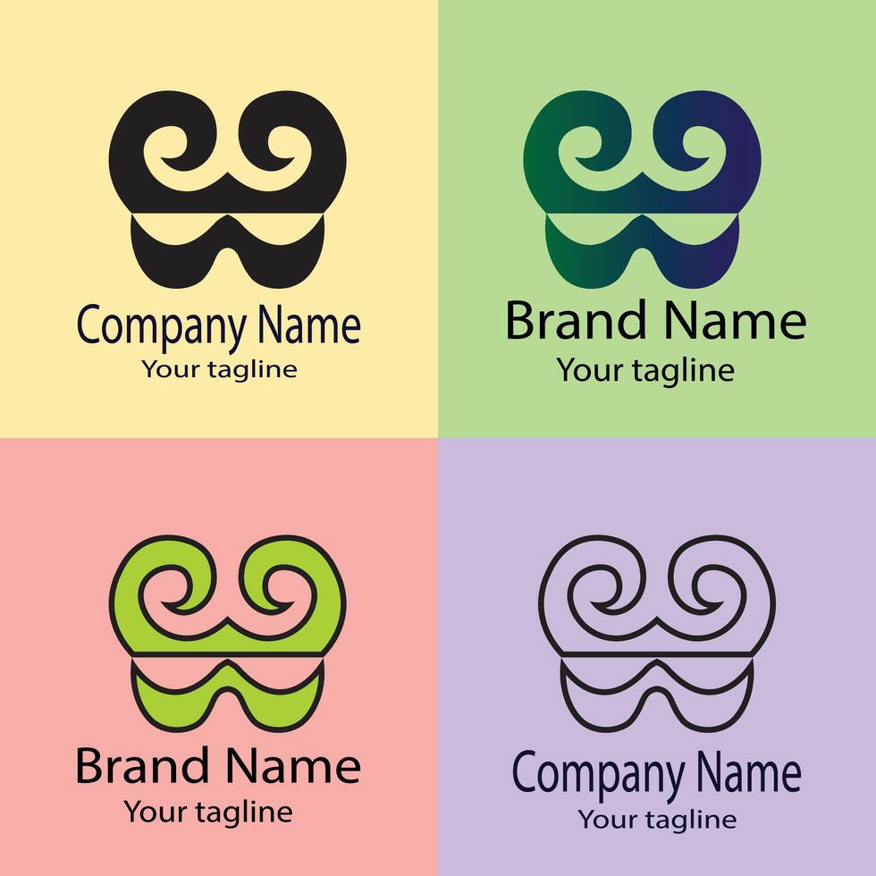 Latest logo design with different designs of the same shape For business company. Color editable. vector