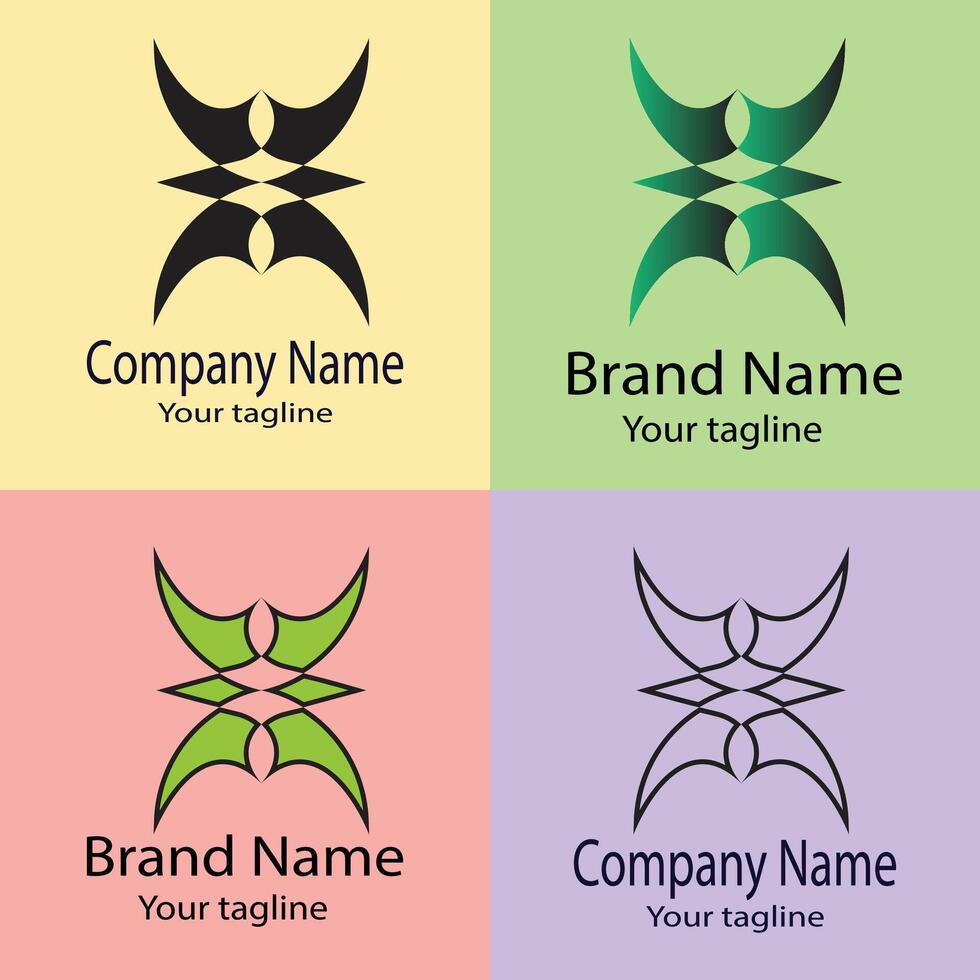 super Best logo design with different designs of the same shape For business company. Color editable. vector