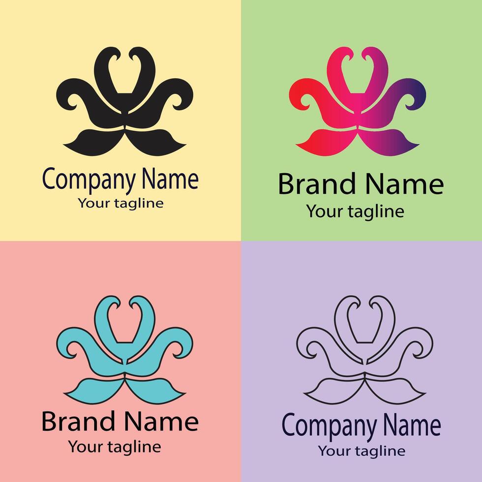 Bfine logo design with different designs of the same shape For business company. Color editable. vector