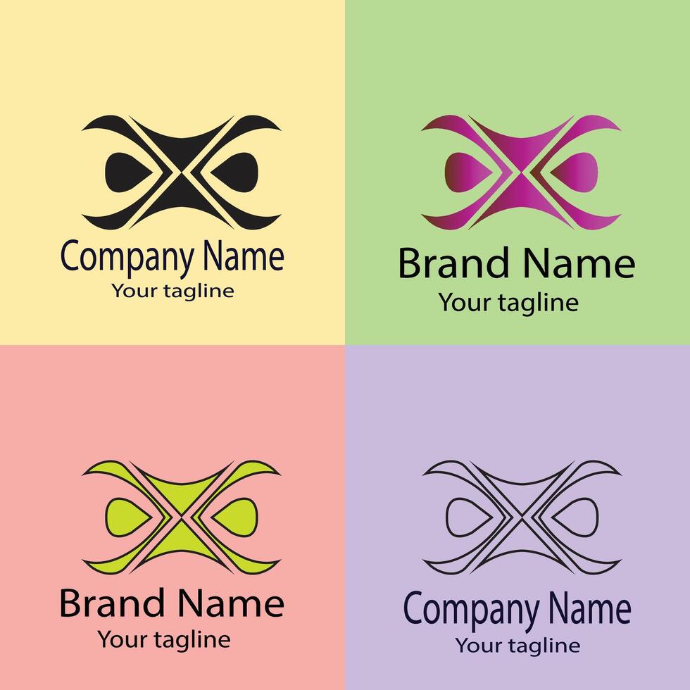 Varied Best logo design with different designs of the same shape For business company. Color editable. vector