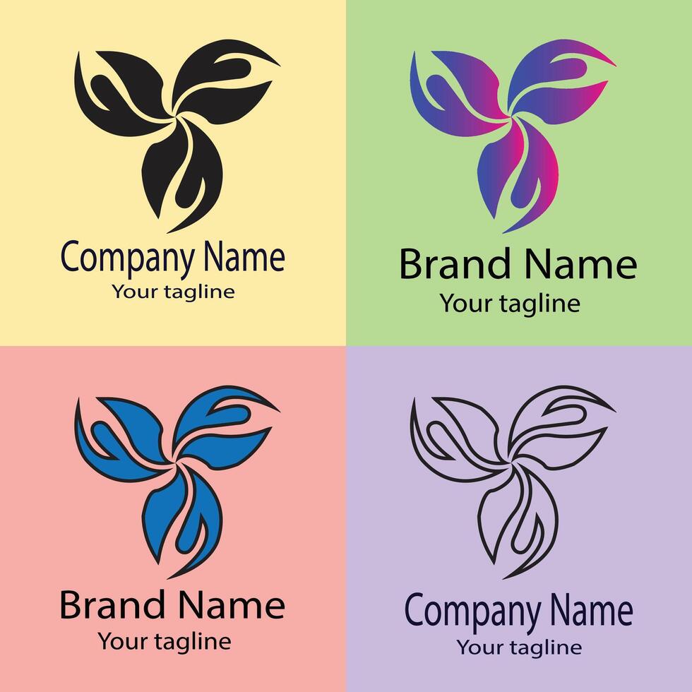 Latest Commercial Best logo design with different designs of the same shape For business company. Color editable. vector