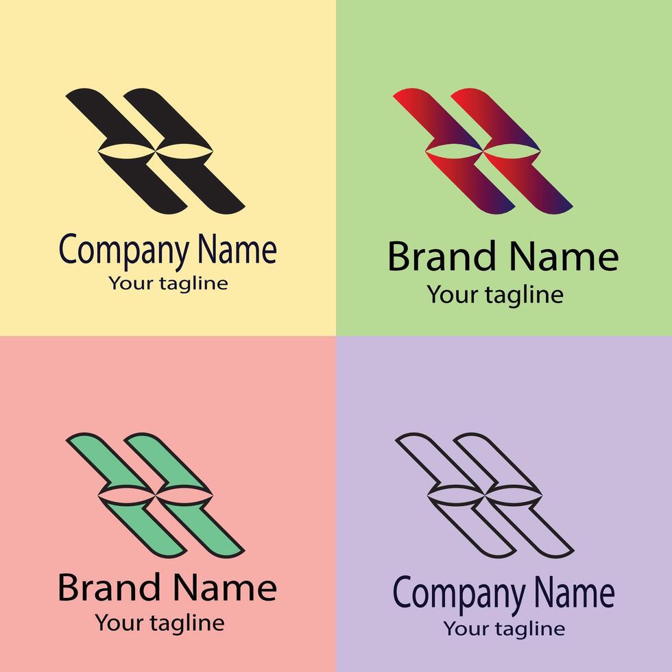 Latest goodly Best logo design with different designs of the same shape For business company. Color editable. vector