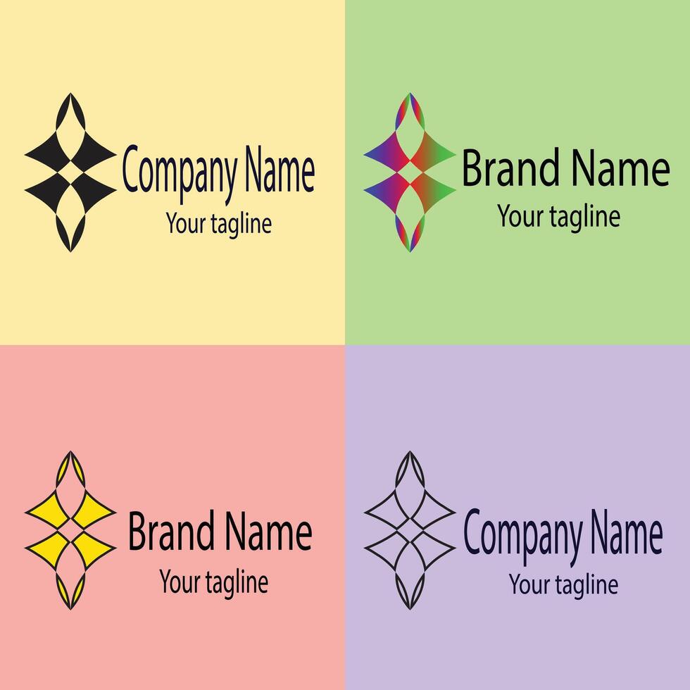 grand Best logo design with different designs of the same shape For business company. Color editable. vector