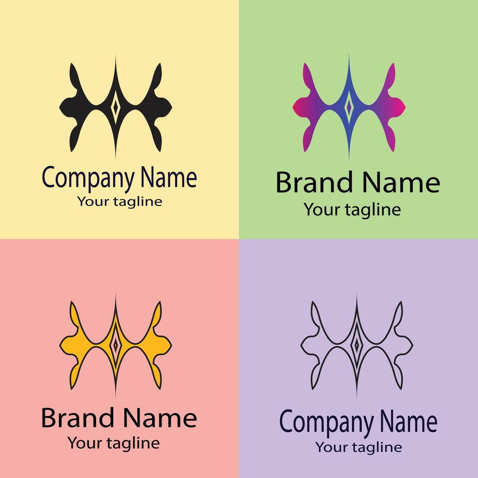 effective Best logo design with different designs of the same shape For business company. Color editable. vector