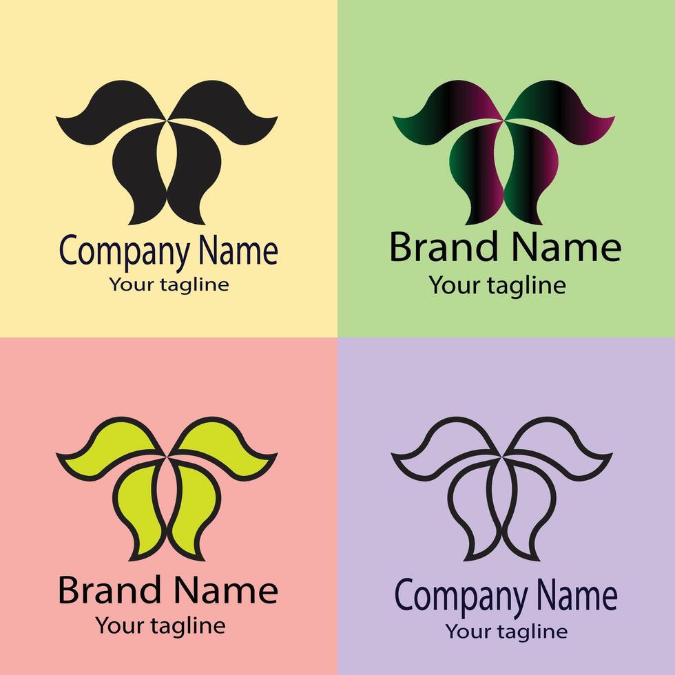 marvelous Best logo design with different designs of the same shape For business company. Color editable. vector