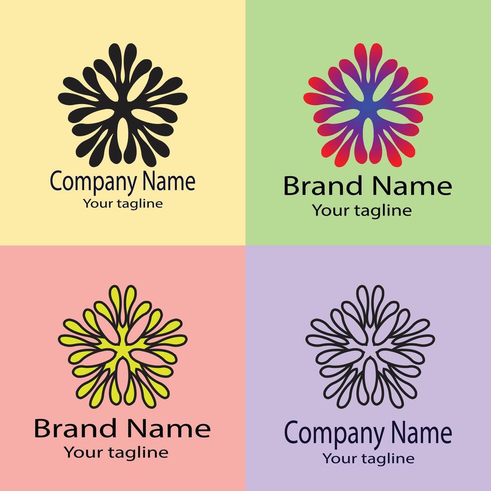 Latest sublime Best logo design with different designs of the same shape For business company. Color editable. vector