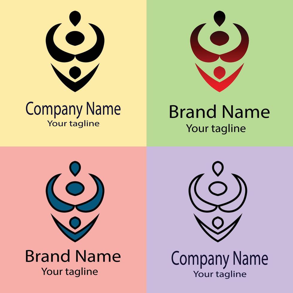 Latest Usable Best logo design with different designs of the same shape For business company. Color editable. vector
