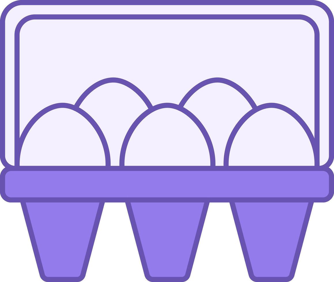 Colored Eggs Icon. Illustration. Chicken Eggs in Packaging. Food, Nutritional Product. Grocery Concept vector