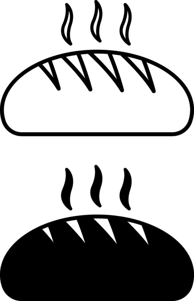 Bread Icons. Black and White Illustration. Fresh Bakery, vector