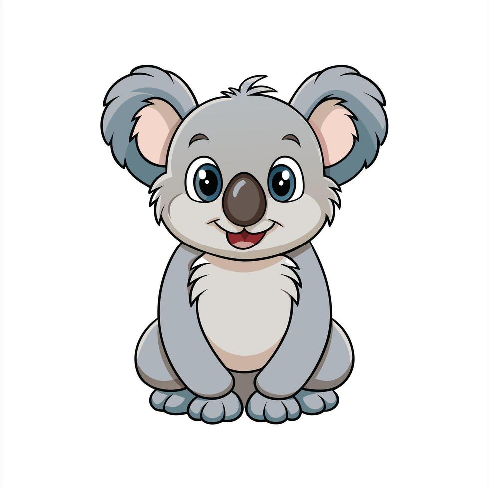 Cute koala cartoon illustration vector