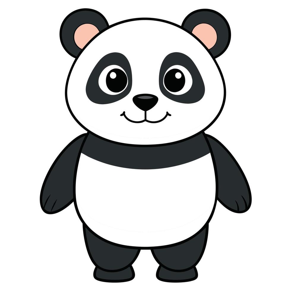 A cartoon panda bear standing with its arms crossed vector