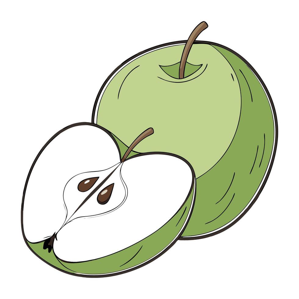 A Green apple illustration simple fruit vector