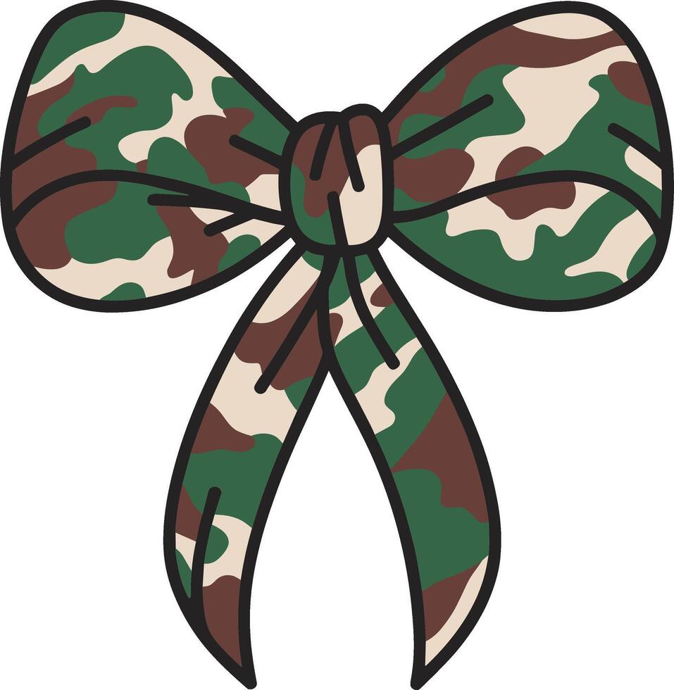 Camo Bow Camouflage Ribbon Illustration vector
