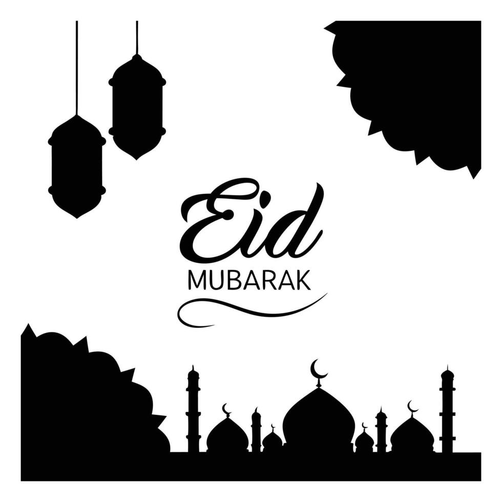 Lanterns, Stars Smiles The Essence of Eid vector