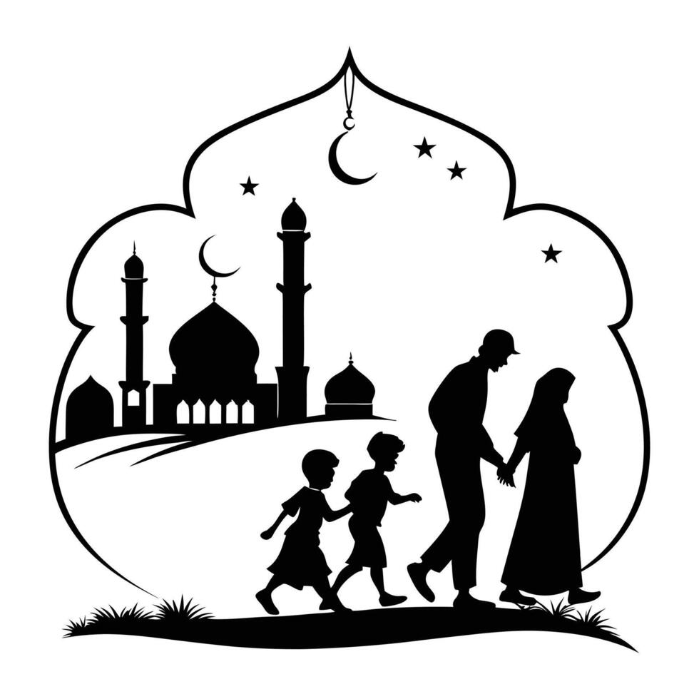 Generosity of Eid A Heartwarming Family Tradition vector