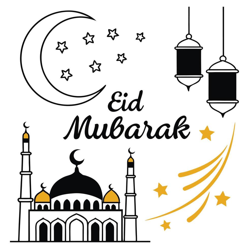 Fasting Ends, Feasting Begins Eid Delights vector