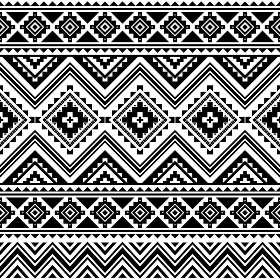 Tribal striped seamless pattern. Aztec geometric black white background. For fabric design for clothes, accessories, decorative paper, wrapping, web design, etc. vector